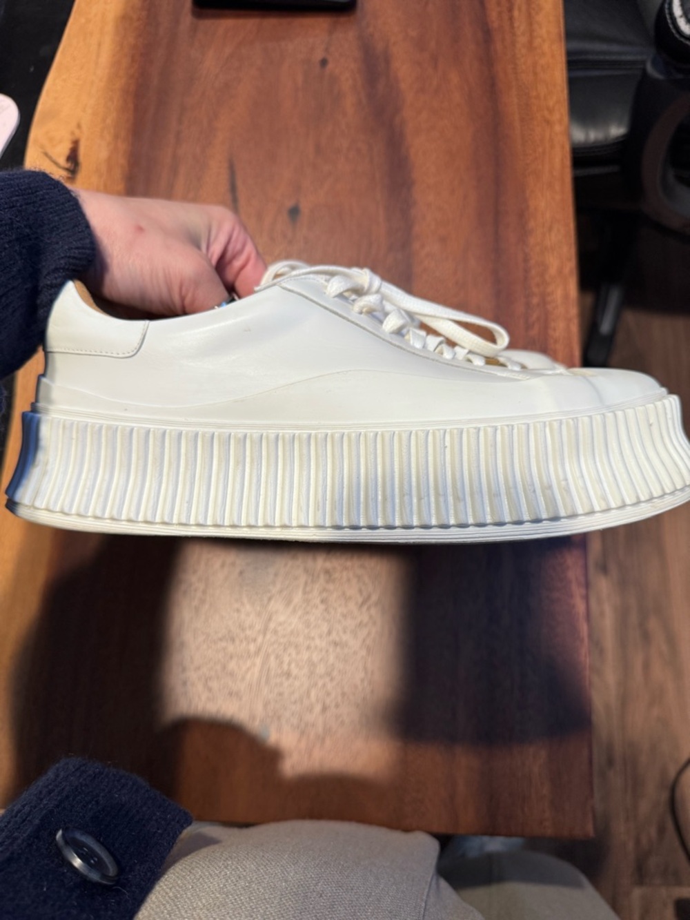 Jil Sander white leather sneakers - Picture 5 of 6